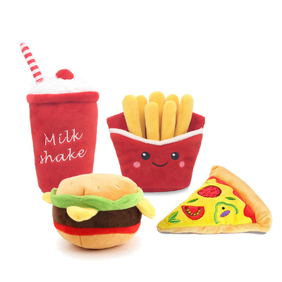 Stuffed Chips Hot Dog Cola Fast Food Plush Pet Toys For Dogs