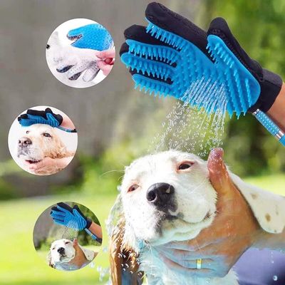 Dog Bathing Massaging Palm Pet Hair Remover for Dog Bath Dogs Shower Bath Grooming Brush