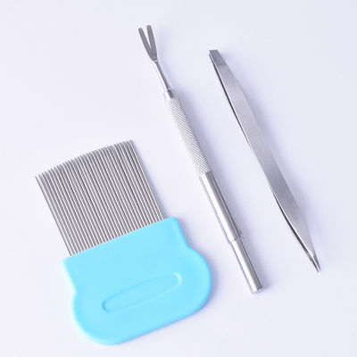 Stainless Steel Durable Three Piece Pet Grooming Comb Lice Remover Metal Dog Comb