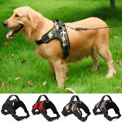 Oxford Mesh Canvas Adjustable Padded Dog Harness Vest Pet Dog Saddle Chest Strap Breathable No Pull Pet Collar