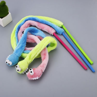 Cute Durable Cat Toy Teaser Snake Shape Kitten Plush Wand 31g