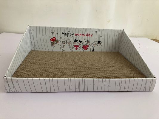 Recyclable Corrugated Cat Cardboard Scratcher Bed 700g For Playing Relaxing