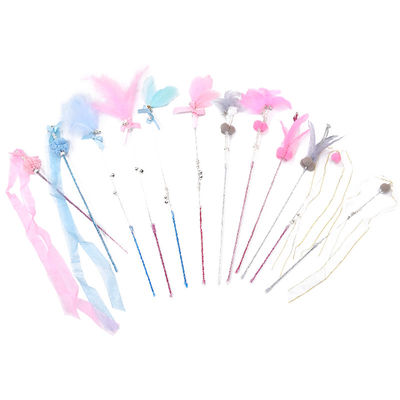 Interactive Feather Cat Pet Toys Wand Plastic Fairy Cat Teaser Stick