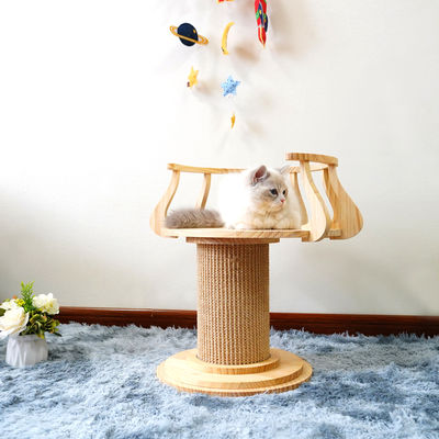 Eco Friendly Wood Scratching Cat Climbing Tree Tower Cat Photo Table L Size 72cm M 62cm