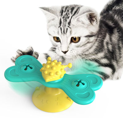 TPR Pet Interactive Kitten Toys Spinning Windmill Cat Toy