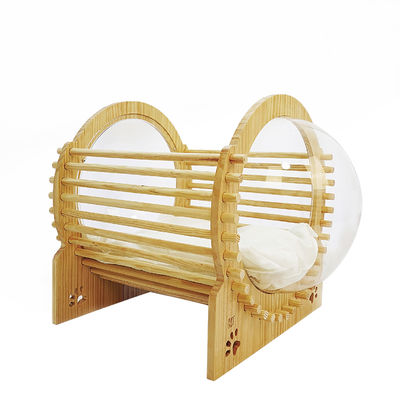 Capsule Wood Cat Bed House With Window