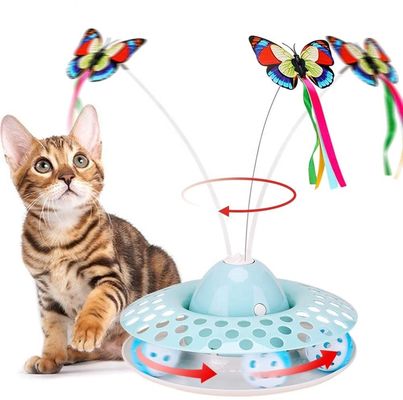 Interactive Cat Automatic Teaser &amp; Exerciser Kitten Toys With Spinning Butterfly