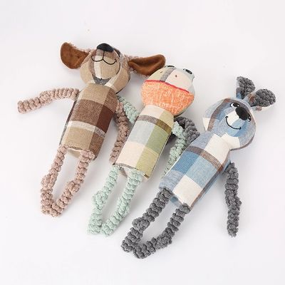 Canvas Squeaky Dog Pet Toys Bite Resistant With Sound Tube Molar Puppy Teething Toys 70g
