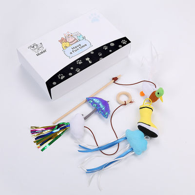 Interactive Laser Cat Teaser Toy Feathers Wand Assorted Plush Vocal Shoes Birds Shape Cat Toy Set
