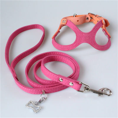 Hallupets Soft Mesh Padded Collar Leash Harness Set Dog Chest And Back Traction