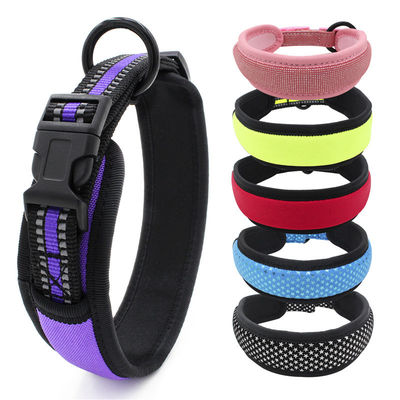 Neoprene Lining dog Collar Leash Set Reflective Webbing Quick Release Buckle Collar With Traction Rope Set Dog Leash