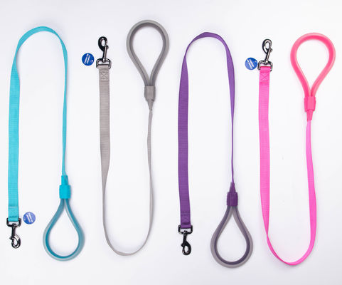 Silicone Handle Durable Nylon Dog Leashes Training And Walking Dog Rope Leash