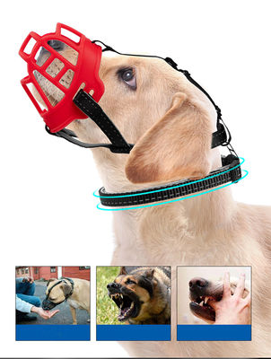 Dog Muzzle Breathable Silicone Basket Muzzle Dog Mouth Cover with Adjustable Straps for Day and Night Anti-Biting