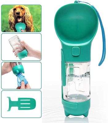 Walking 2 In 1 Dog Water Bottle with Poop Bag and Scoop BPA Free Pet Drinking Bowl
