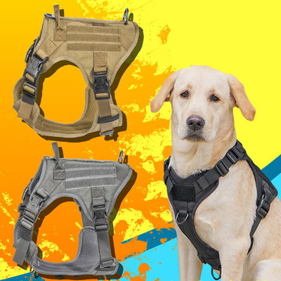 Tactical Military Vest Dog Harness With Tactical Buckle ODM Molle Safety for Service &amp; Training Military Dog Vest