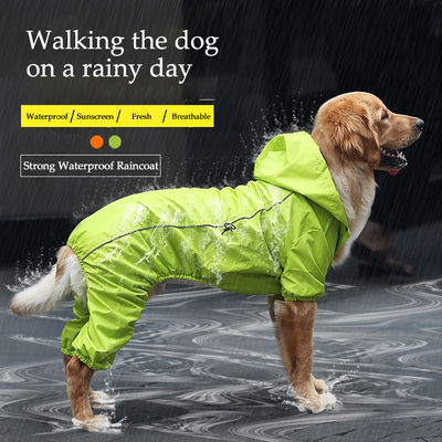 Winter Warm Breathable Reflective Yellow Dog Raincoat S-XXL Dog Rain Suit