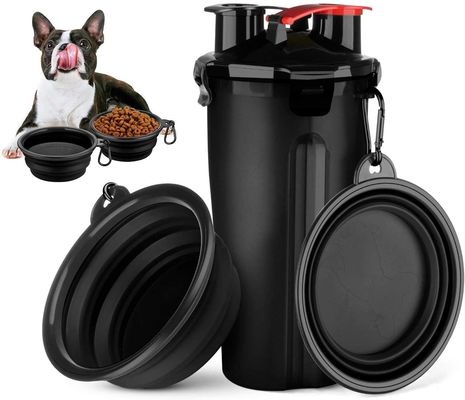 Portable Water Bottle 2 in 1 for Dogs Outdoor Walking with Collapsible Bowl