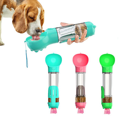Hallupets Portable Dog Water Bottle Leak Proof 4 In 1 For Drinking And Eating Combo Cup