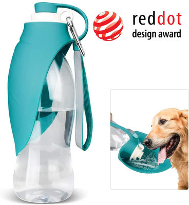 Collapsible Silicone Dog Water Bottle Eco Friendly Leaf Shape