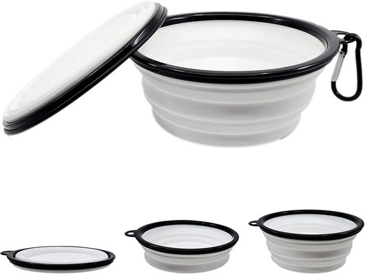 Foldable Dog Water Bowl Collapsible Expandable With Carabiner BPA Free Portable Dog Food Bowl