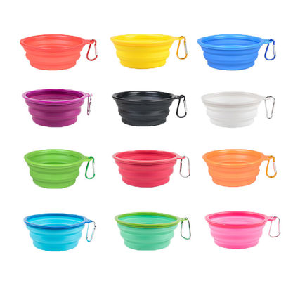 Colorful Lightweight Collapsible Silicone Dog Bowl For Outdoor Training Puppy Feeding Bowl