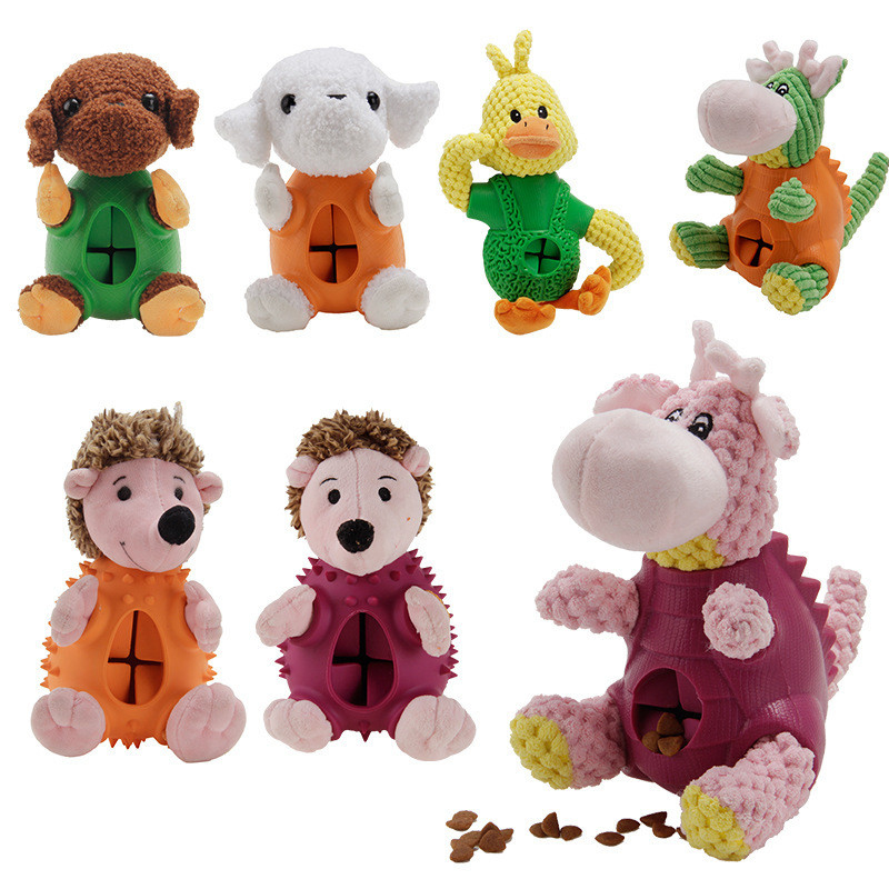 Eco Friendly Squeaky Soft Chew Dog Treat Dispenser Custom Pet Plush Toys