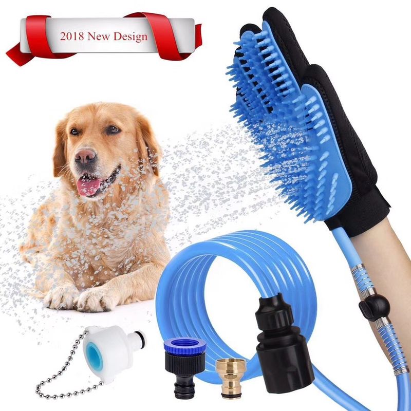 Dog Bathing Massaging Palm Pet Hair Remover for Dog Bath Dogs Shower Bath Grooming Brush