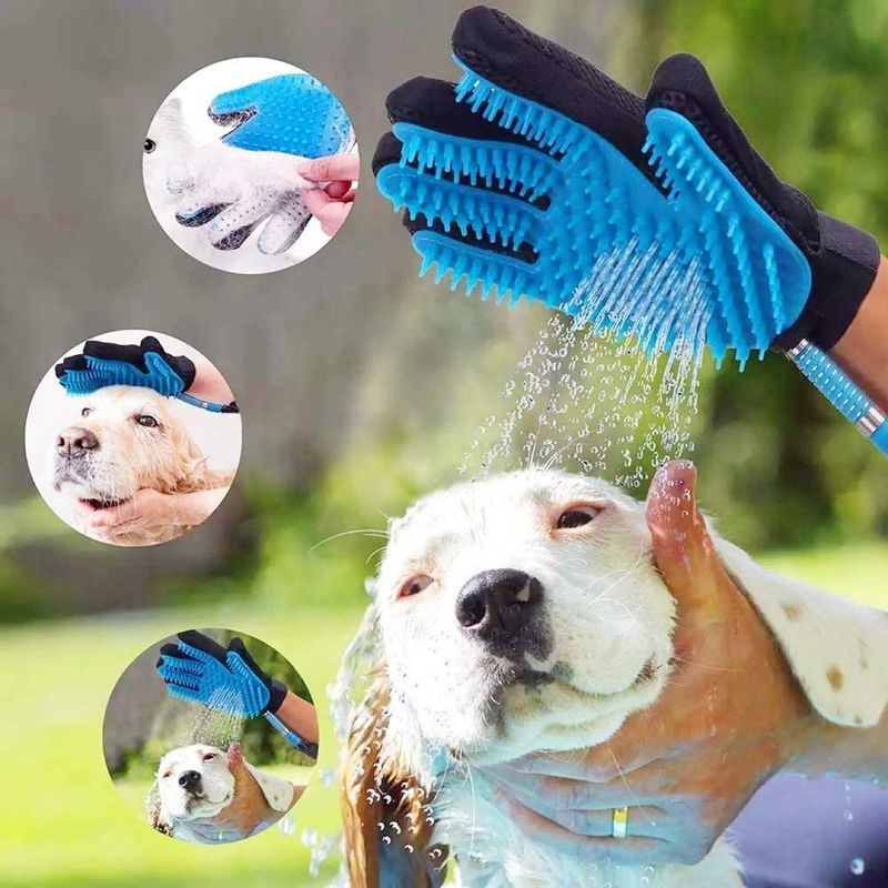 Dog Bathing Massaging Palm Pet Hair Remover for Dog Bath Dogs Shower Bath Grooming Brush