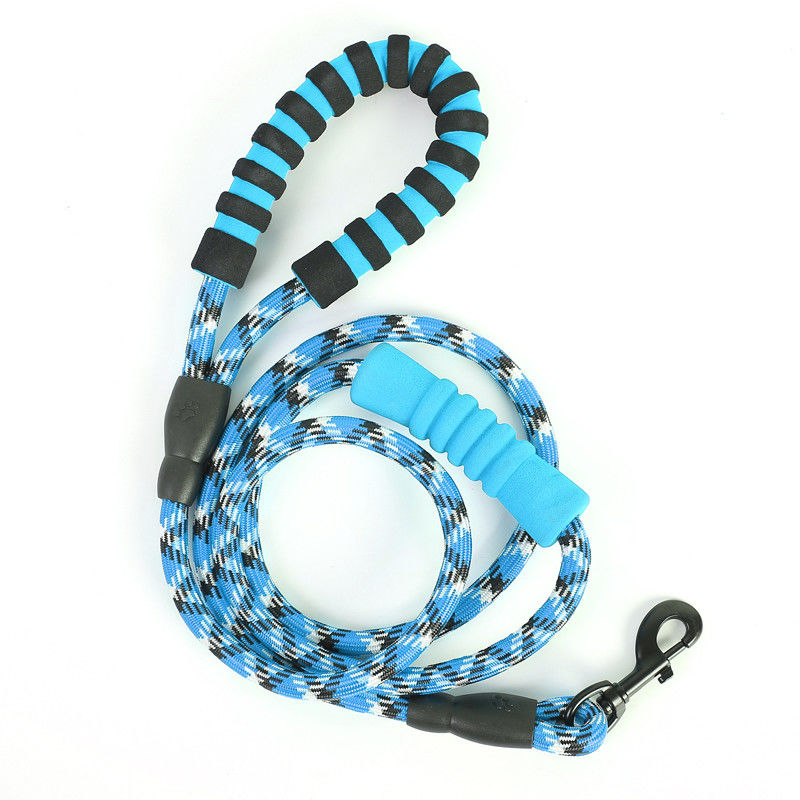 EVA Reflective Double Handle Dog Leash Dog Round Rope With Clip And Padded Handle 180cm