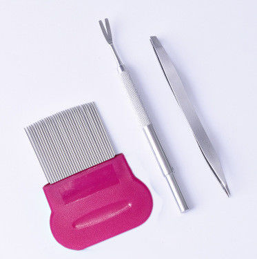 Stainless Steel Durable Three Piece Pet Grooming Comb Lice Remover Metal Dog Comb
