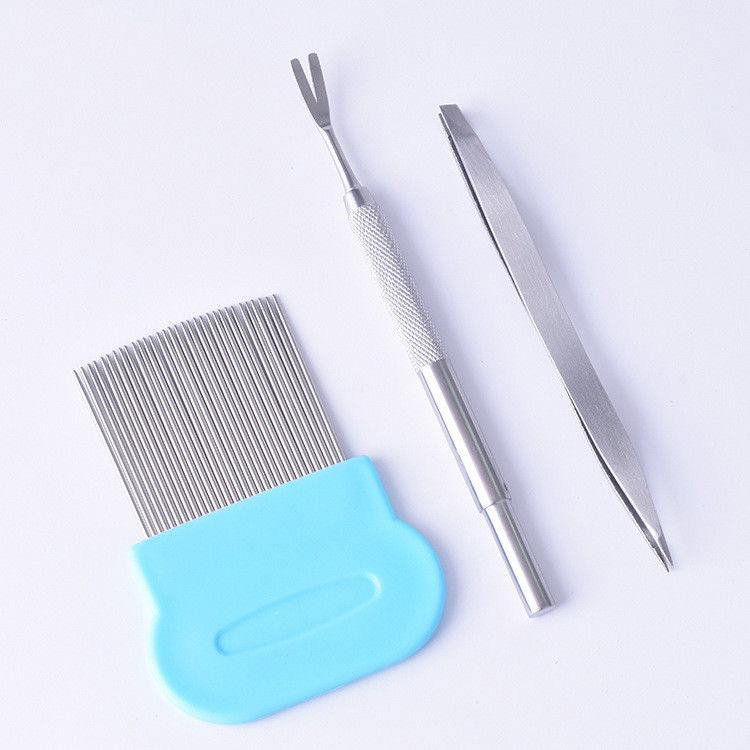 Stainless Steel Durable Three Piece Pet Grooming Comb Lice Remover Metal Dog Comb