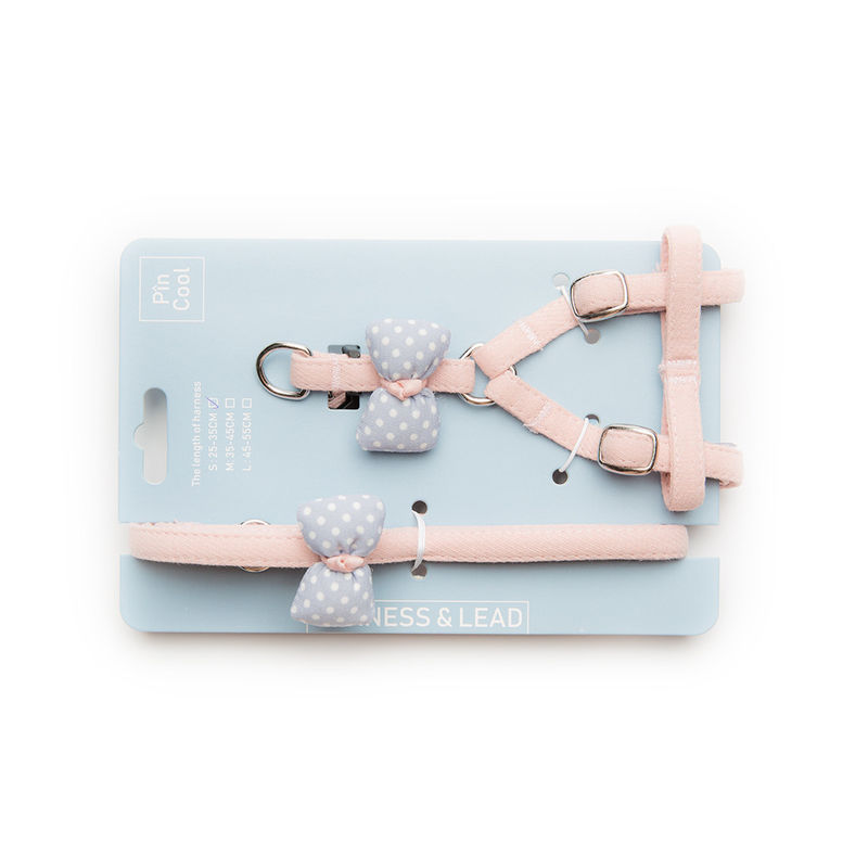Pet Supplies Cute Dots Cat Harness Bow Tie Adjustable Pet Chest Back Strap Traction Cotton Cat Dog Harness Leash Set