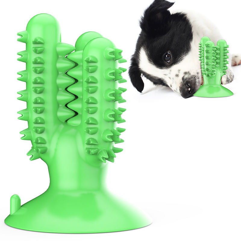 Dog Toothbrush Silicone TPR Cactus Dog Chew Toys For Teeth