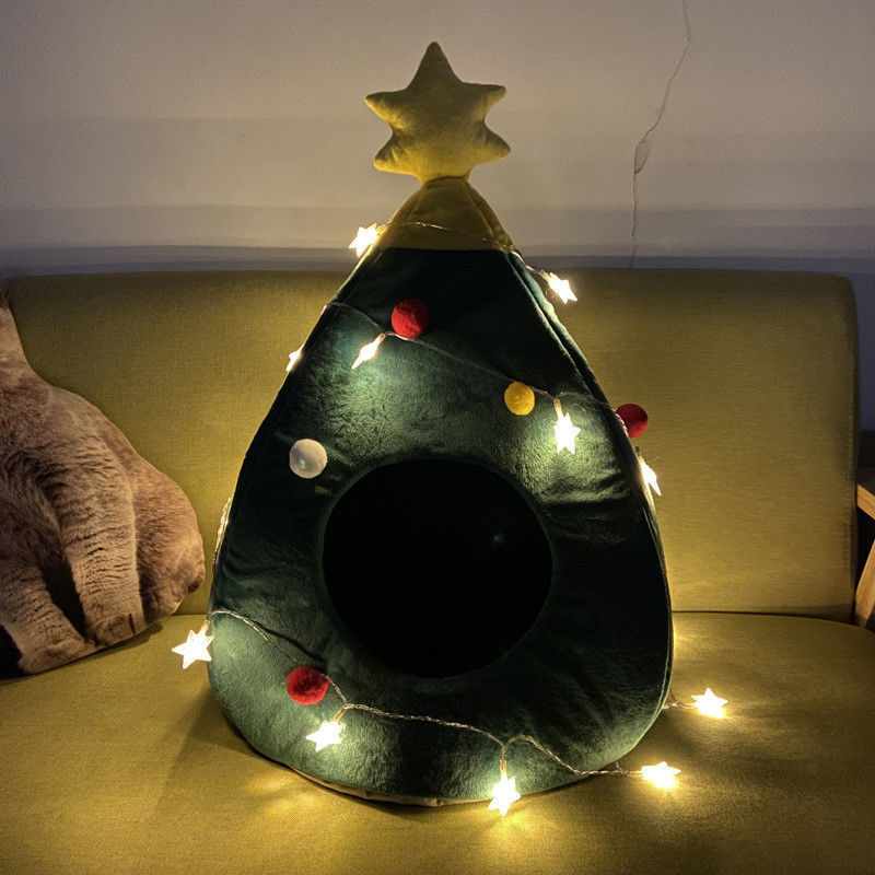 High Quality Cats Puppies Beds Washable Warm Pet Bed Luxury Christmas tree Cave Mat