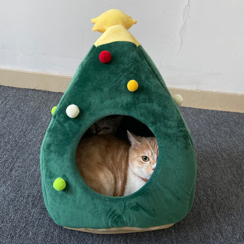 High Quality Cats Puppies Beds Washable Warm Pet Bed Luxury Christmas tree Cave Mat