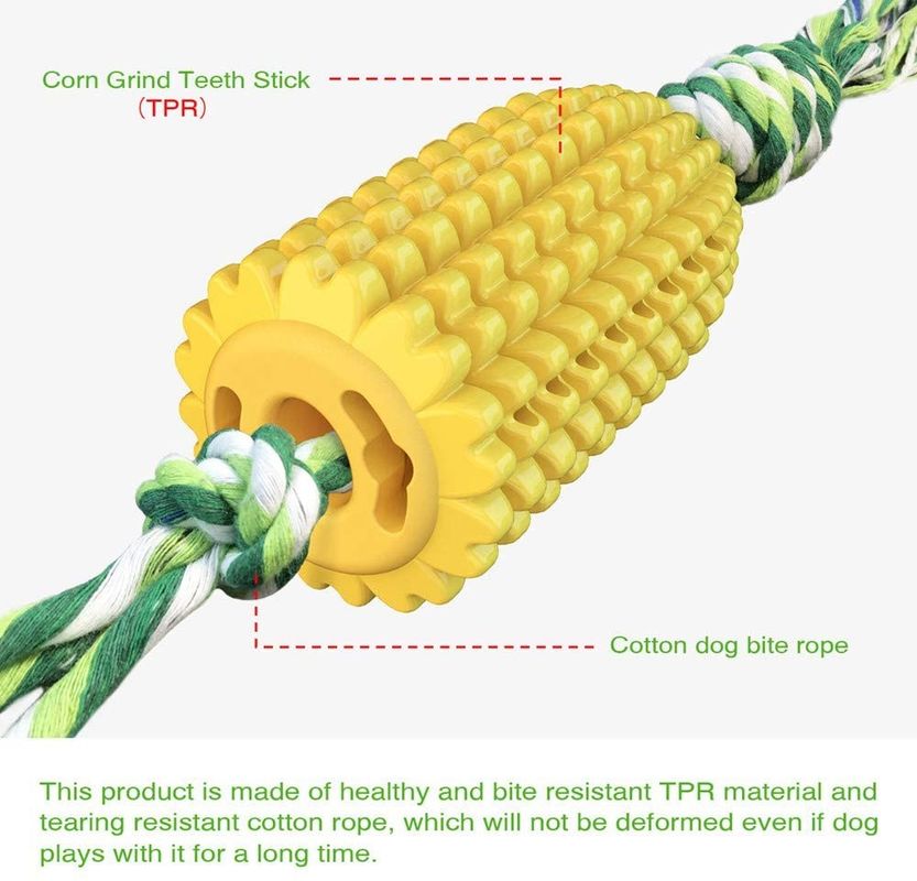 Bite Resistant Pet Grooming Tools Natural Rubber Dog Chew Stick Corn Shape Molar
