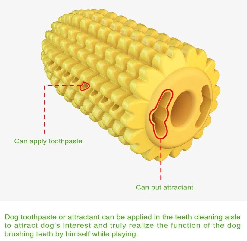 Bite Resistant Pet Grooming Tools Natural Rubber Dog Chew Stick Corn Shape Molar