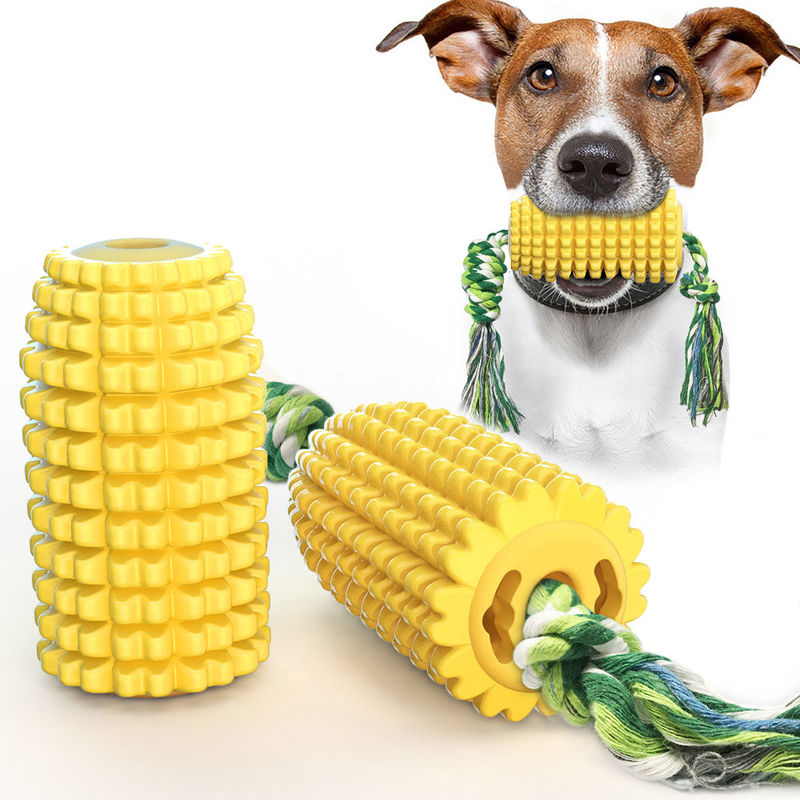 Bite Resistant Pet Grooming Tools Natural Rubber Dog Chew Stick Corn Shape Molar