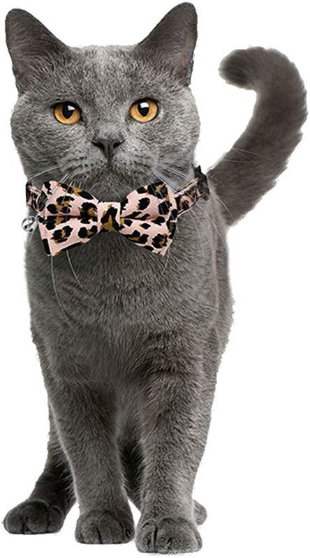 Breakaway Buckle Cat Collar Bells With Cute Bow Tie For Kitty Small Dogs Adjustable