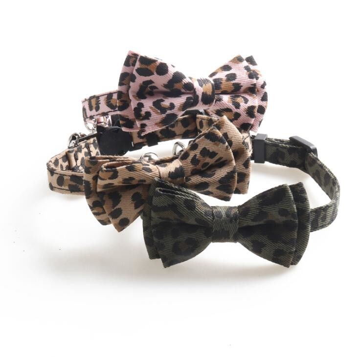 Breakaway Buckle Cat Collar Bells With Cute Bow Tie For Kitty Small Dogs Adjustable