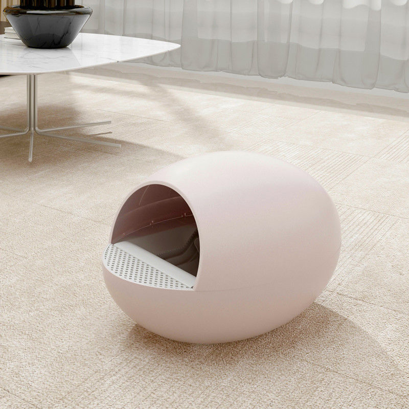 Low Noise Egg Type Self Cleaning Cat Litter Box Toilet Semi Enclosed Splash Deodorant