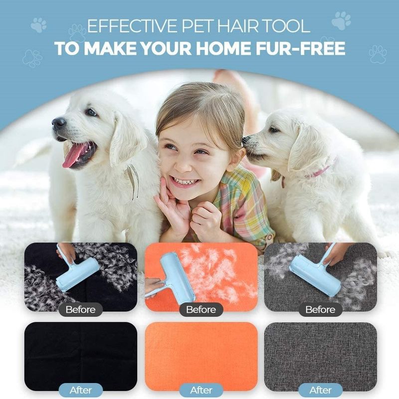 Self Cleaning Reusable Pet Grooming Tools 450g Pet Hair Remover Roller For Furniture Bed