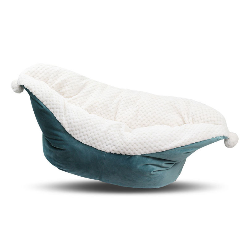 Boat shape Portable Pet Bed Luxury Furry Dog Bed Washable Calming Bed for Dog and Cat