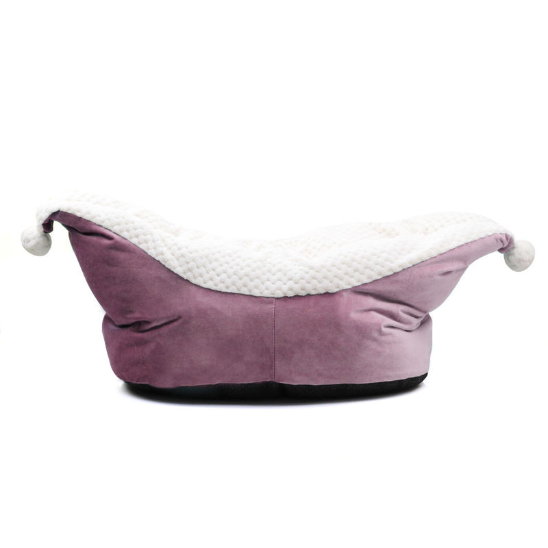 Boat shape Portable Pet Bed Luxury Furry Dog Bed Washable Calming Bed for Dog and Cat