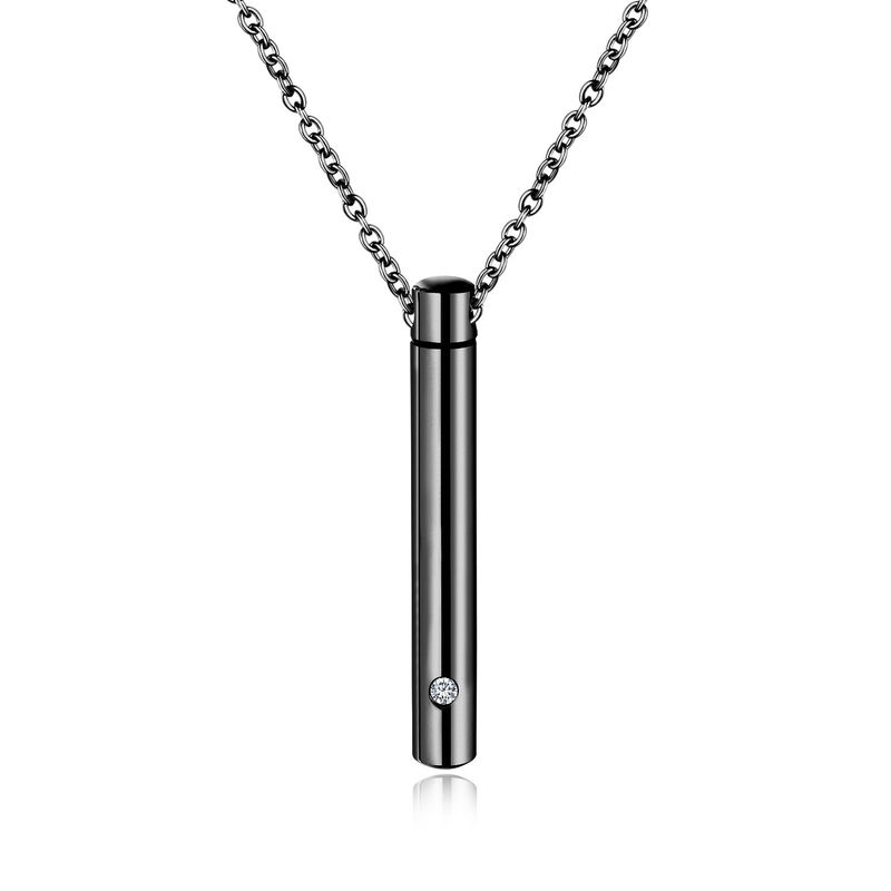 Pet Ashes Pill Keepsake Pendant Pet Grooming Tools Stainless Steel Cremation Urn Necklace  50cm