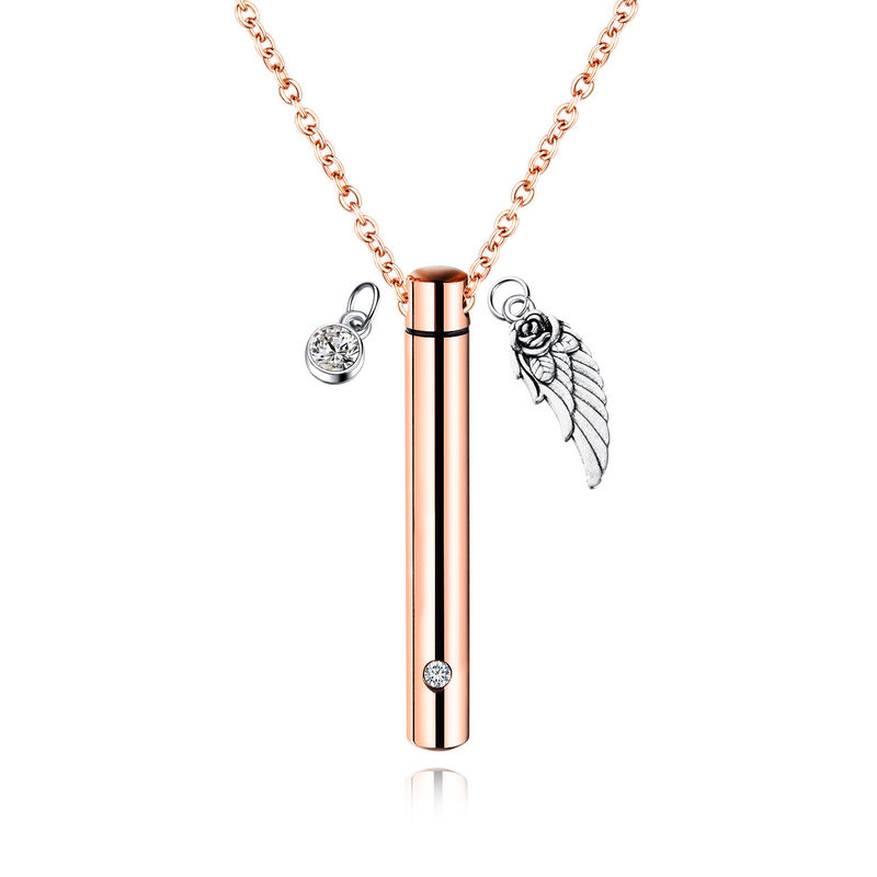 Pet Ashes Pill Keepsake Pendant Pet Grooming Tools Stainless Steel Cremation Urn Necklace  50cm