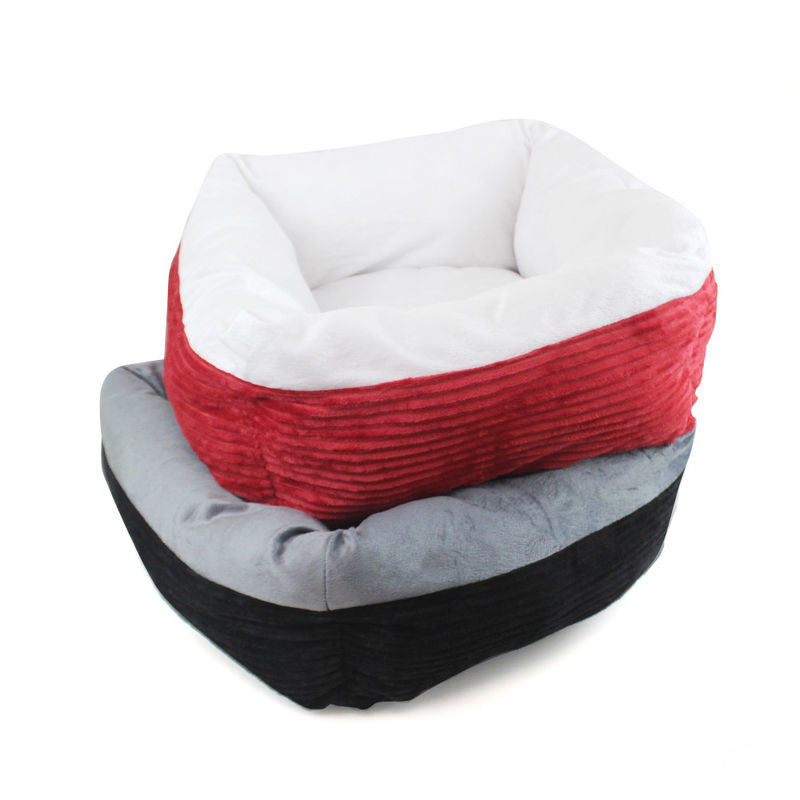 Rectangle Plush Dog Cat Bed Self-Warming Deep Sleep Pet Bed Corduroy Pets Bed Washable Comfortable Dog Sofa