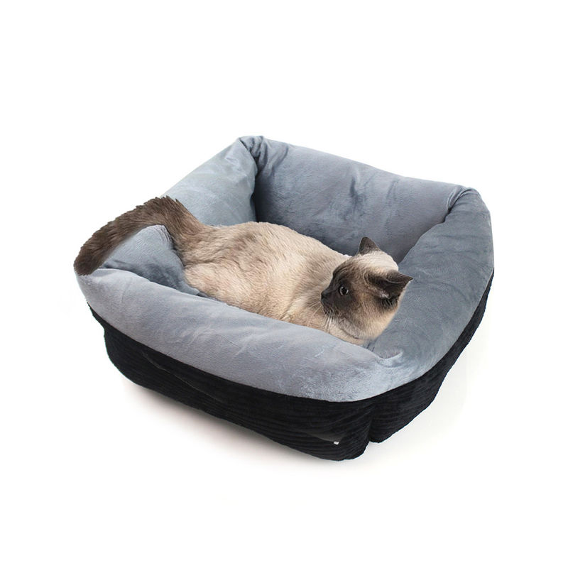 Rectangle Plush Dog Cat Bed Self-Warming Deep Sleep Pet Bed Corduroy Pets Bed Washable Comfortable Dog Sofa