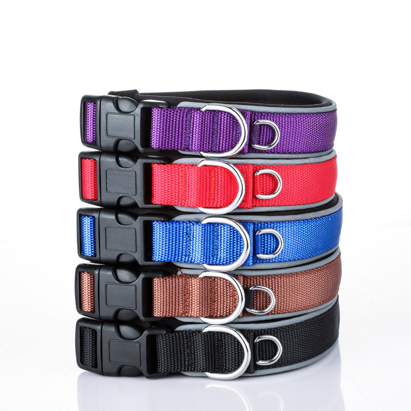Adjustable Dog Leash Collar Chain Laser Dog nylon Lead Pet Reflective Stripe Cozy Collar para perro