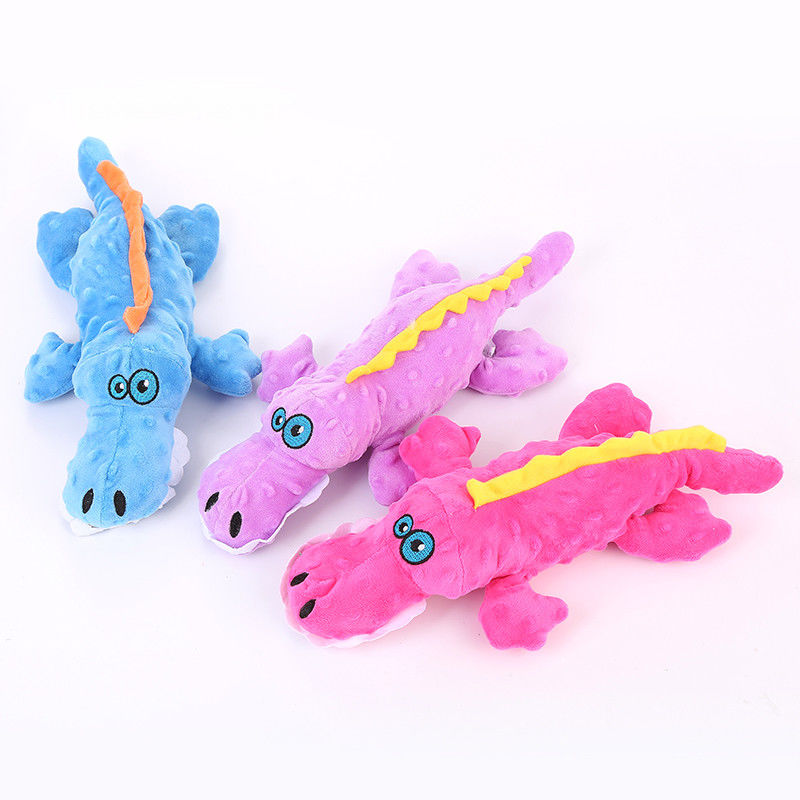 Realistic Cartoon Crocodile Plush Dog Pet Toys  Fabric Squeaky Cute